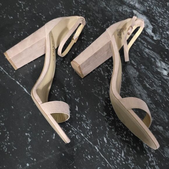 BRAND NEW LULUS-TAYLOR NATURAL ANKLE STRAP HEEL SUEDE SANDAL - Picture 13 of 16